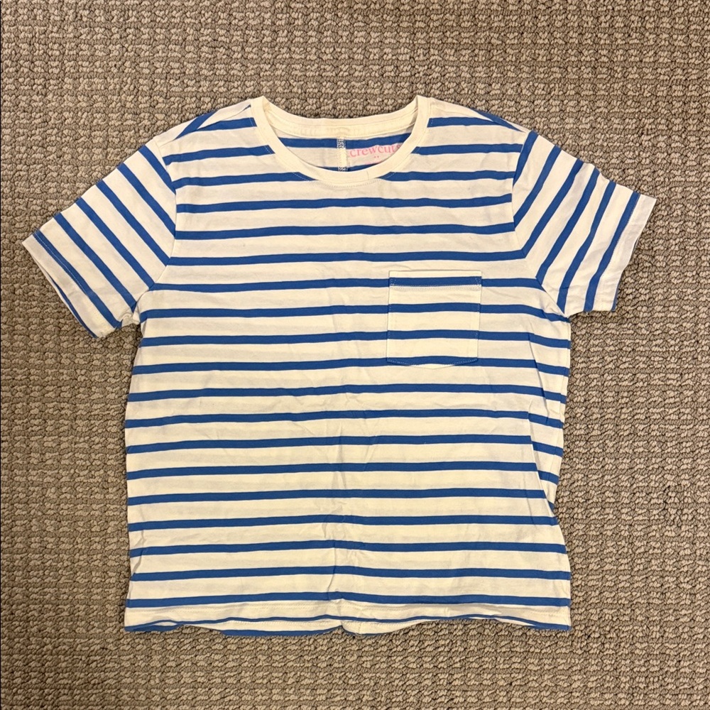 Crewcuts Blue and White Striped Tee